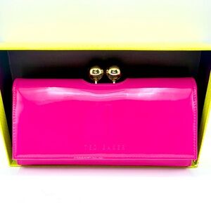 Ted Baker Magenta Patent Leather Clutch Purse